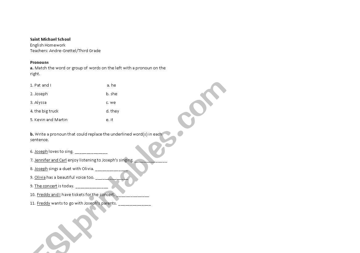 personal pronouns practice worksheet