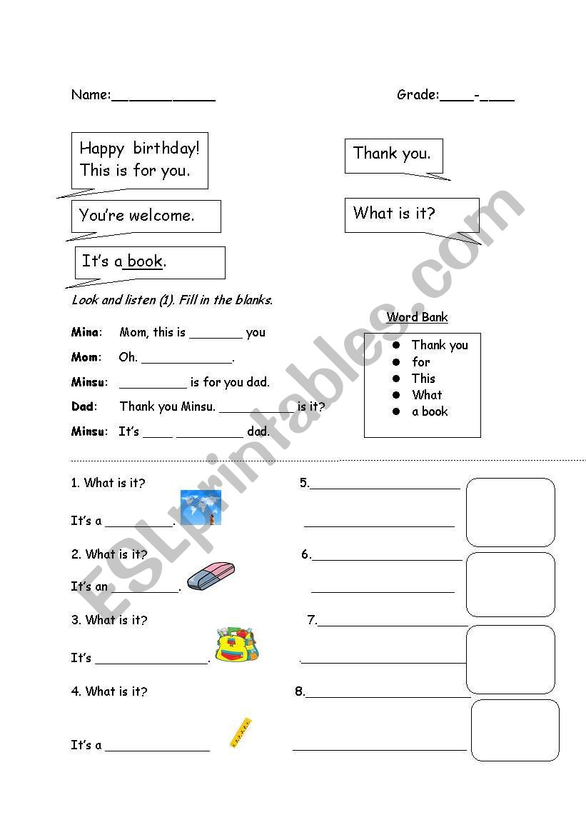 Happy Birthday Dialogue worksheet