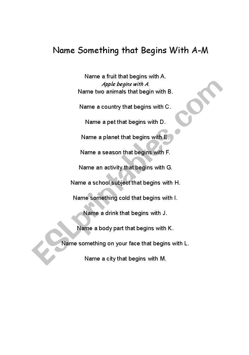 A-N worksheet