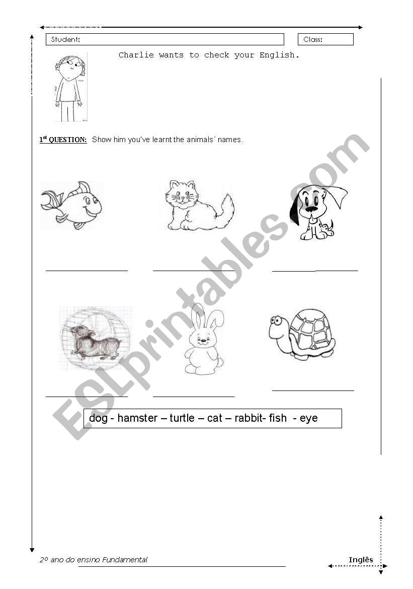 animals worksheet