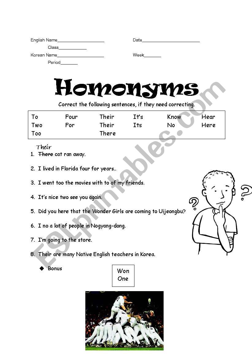 homonym-worksheets