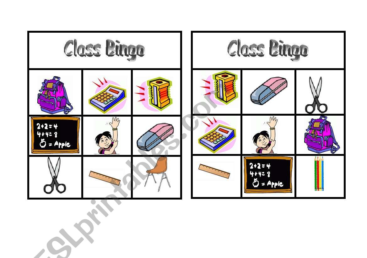 Class Bingo: Practising Classroom Vocabulary doc1