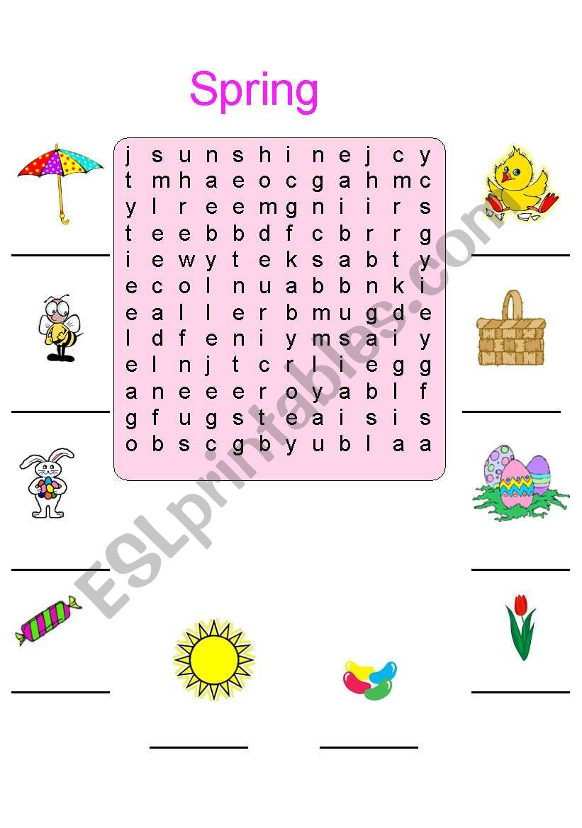 Spring Word Search worksheet