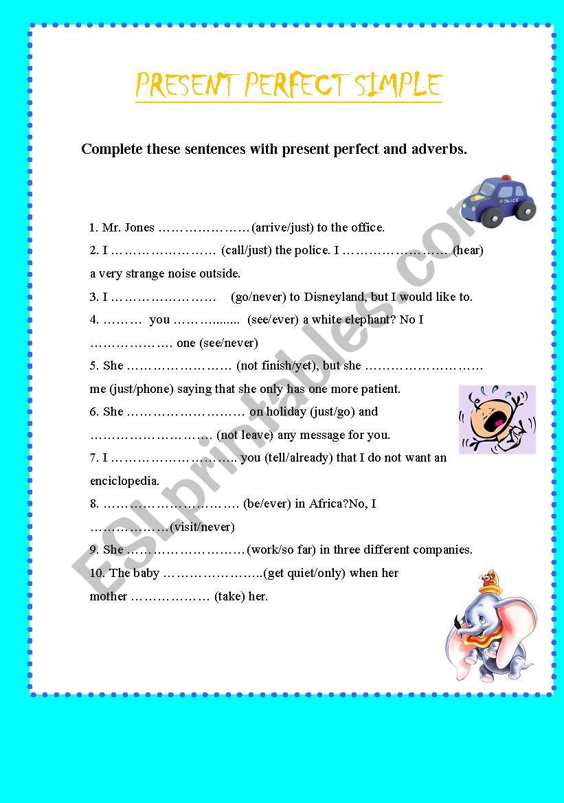 Present Perfect simple worksheet