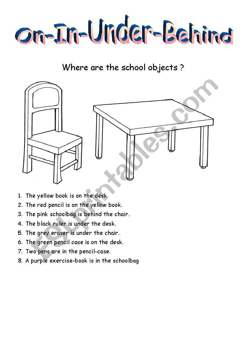 Prepositions: in-on-under-behind