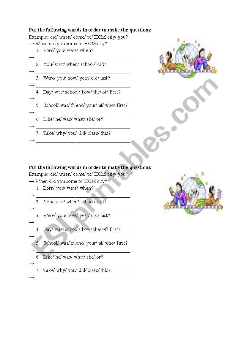 Review the past tense worksheet