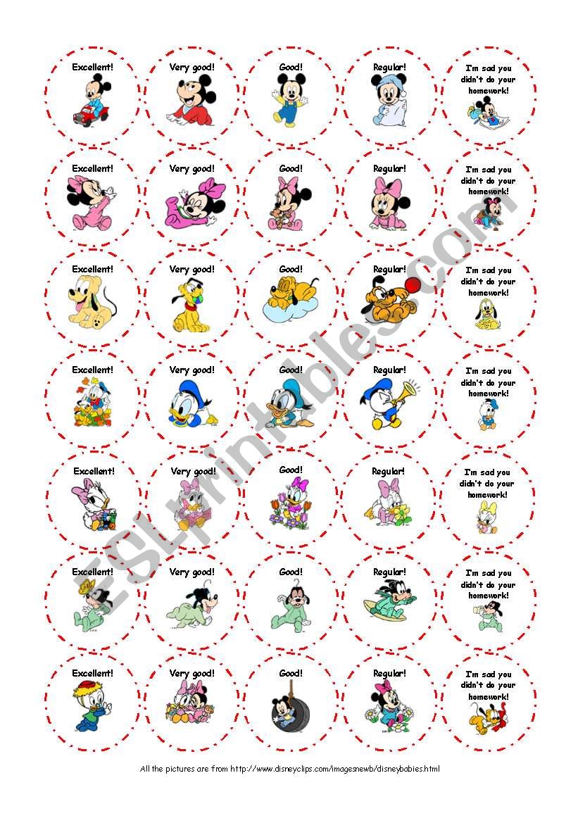Rewards worksheet