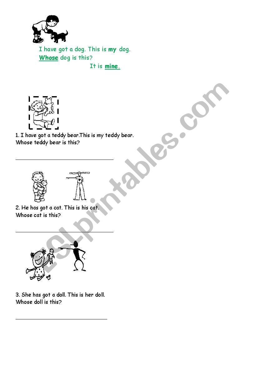 Whose is this? worksheet