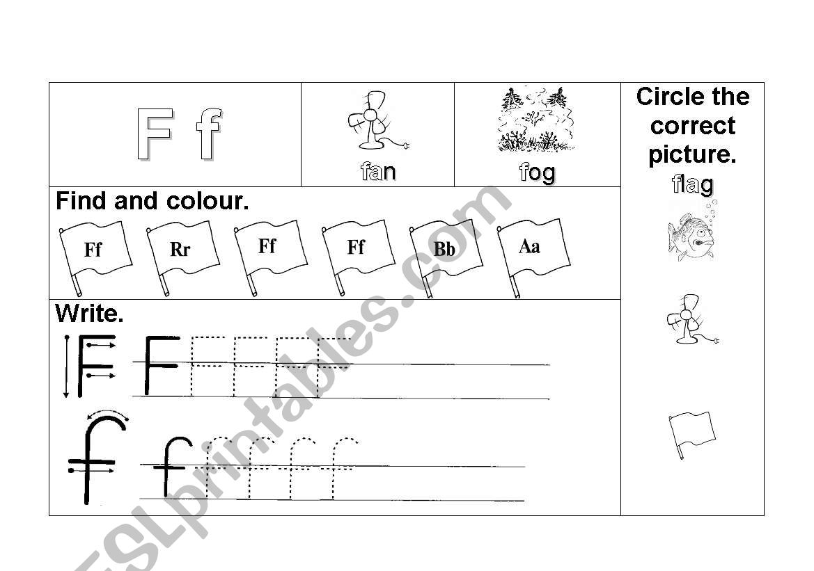 F f worksheet