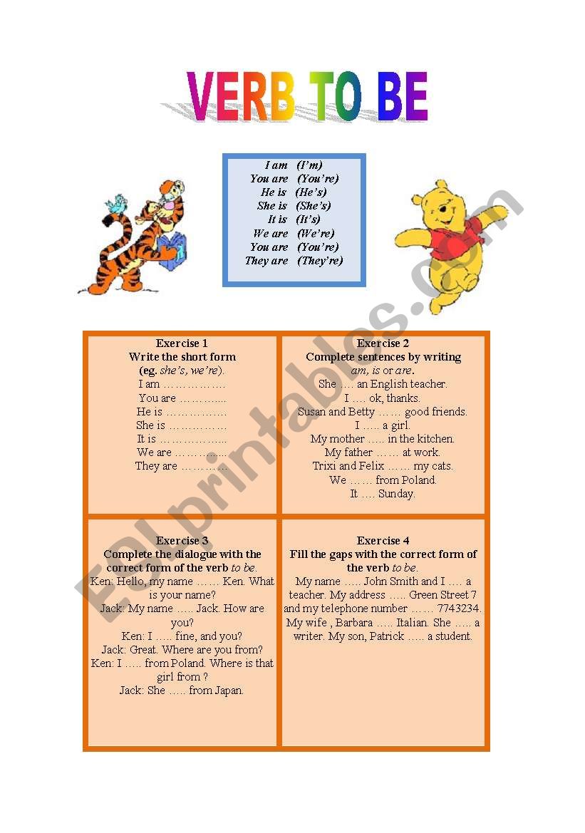 VERB TO BE  worksheet