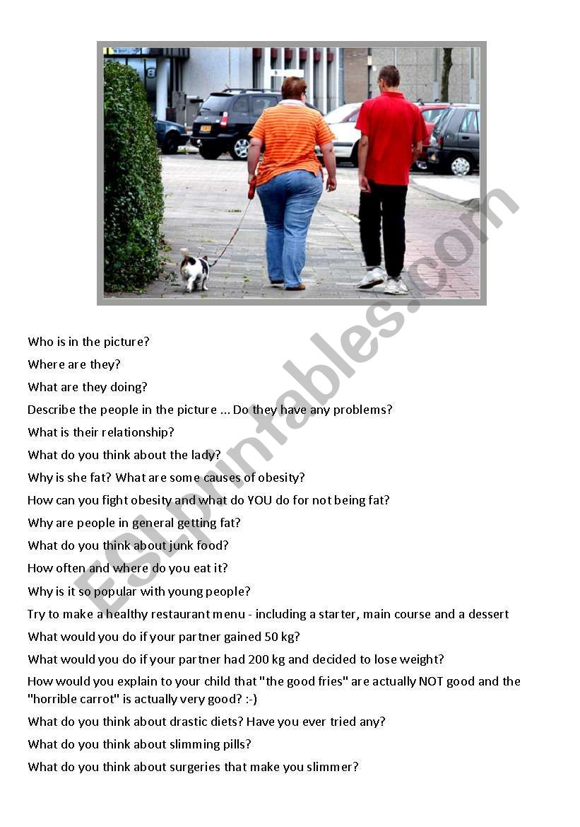 Picture based conversation worksheet