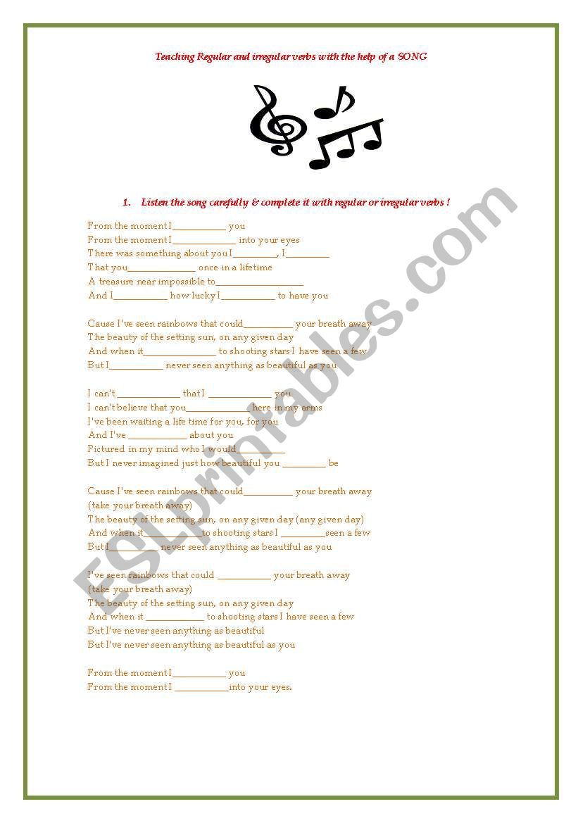 Teaching Regular and irregular verbs with the help of a SONG