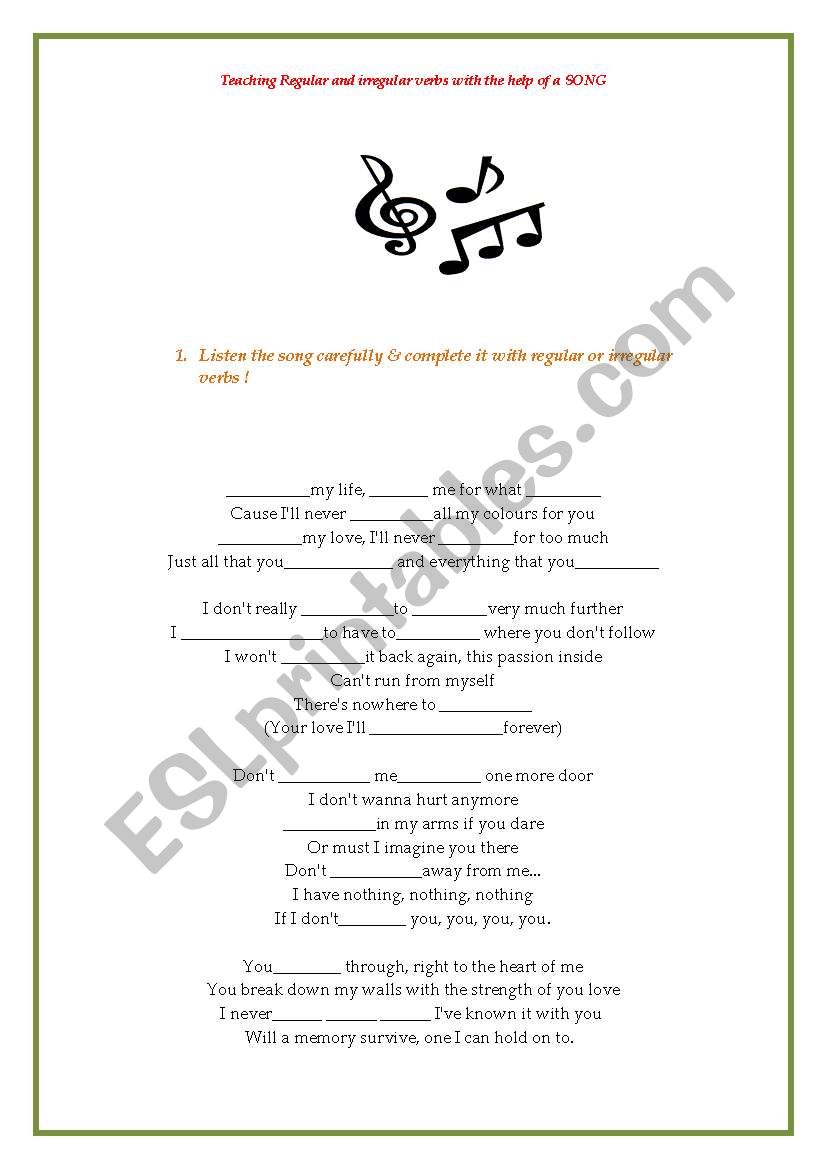 Teaching Regular and irregular verbs with the help of a SONG 2