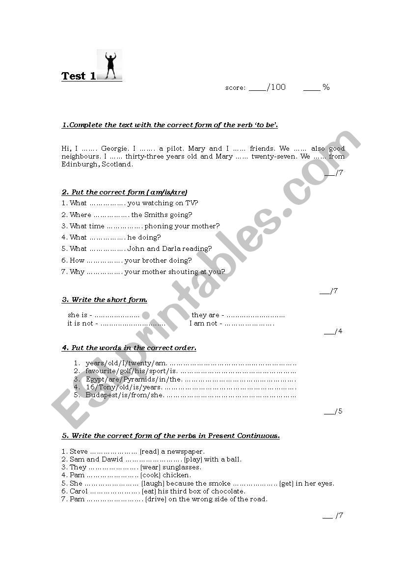 test dla poczatkujacych worksheet