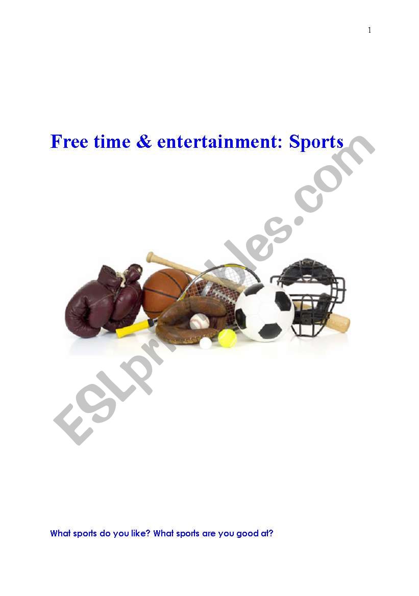 SPORTS WORKSHEETS worksheet