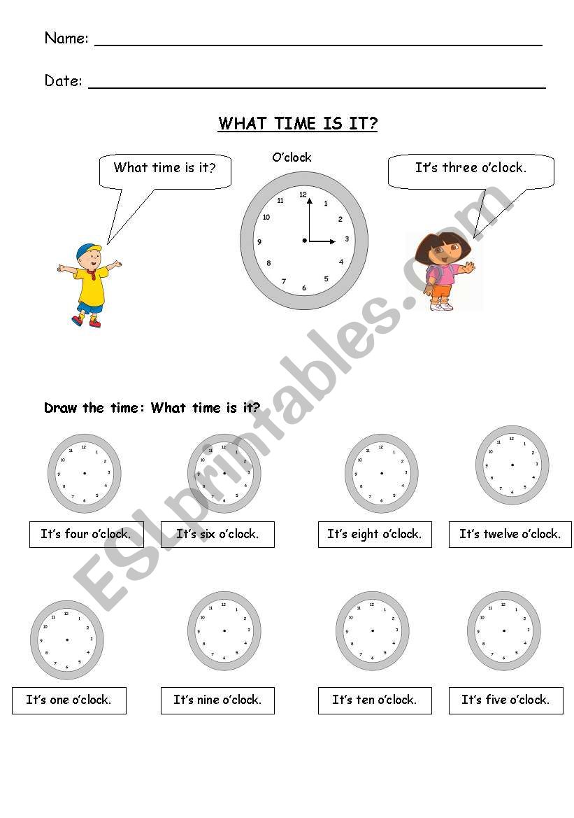 What time is it? worksheet