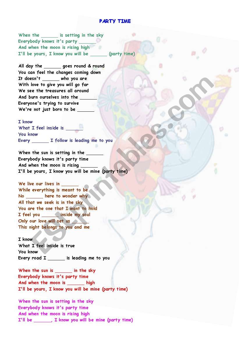 Party Time- Learn English with songs