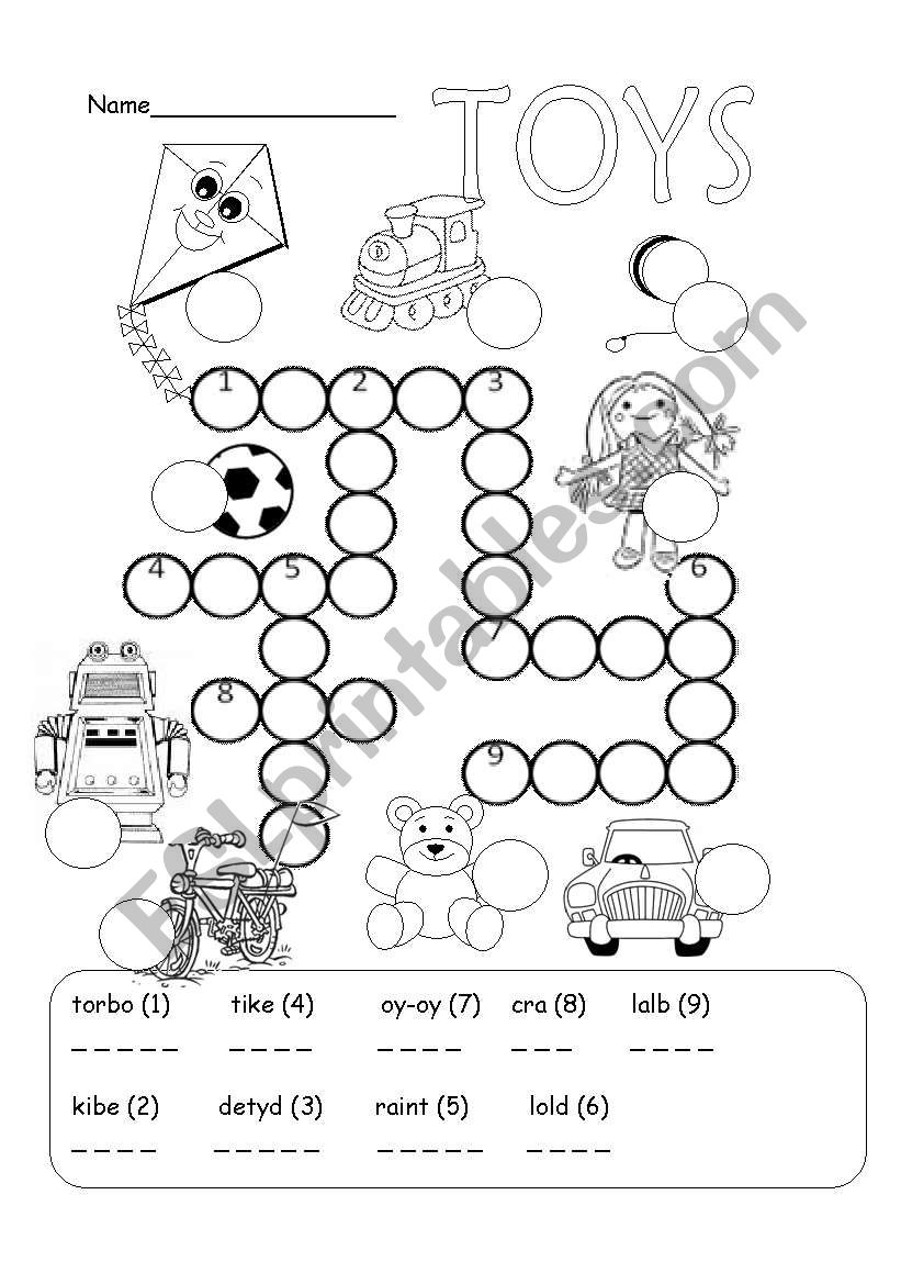 TOYS worksheet