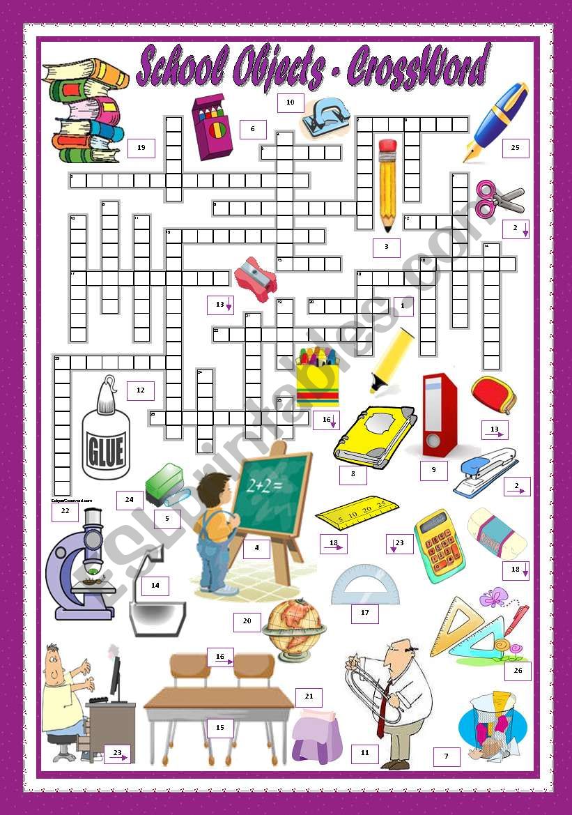 work or school assignment for short crossword