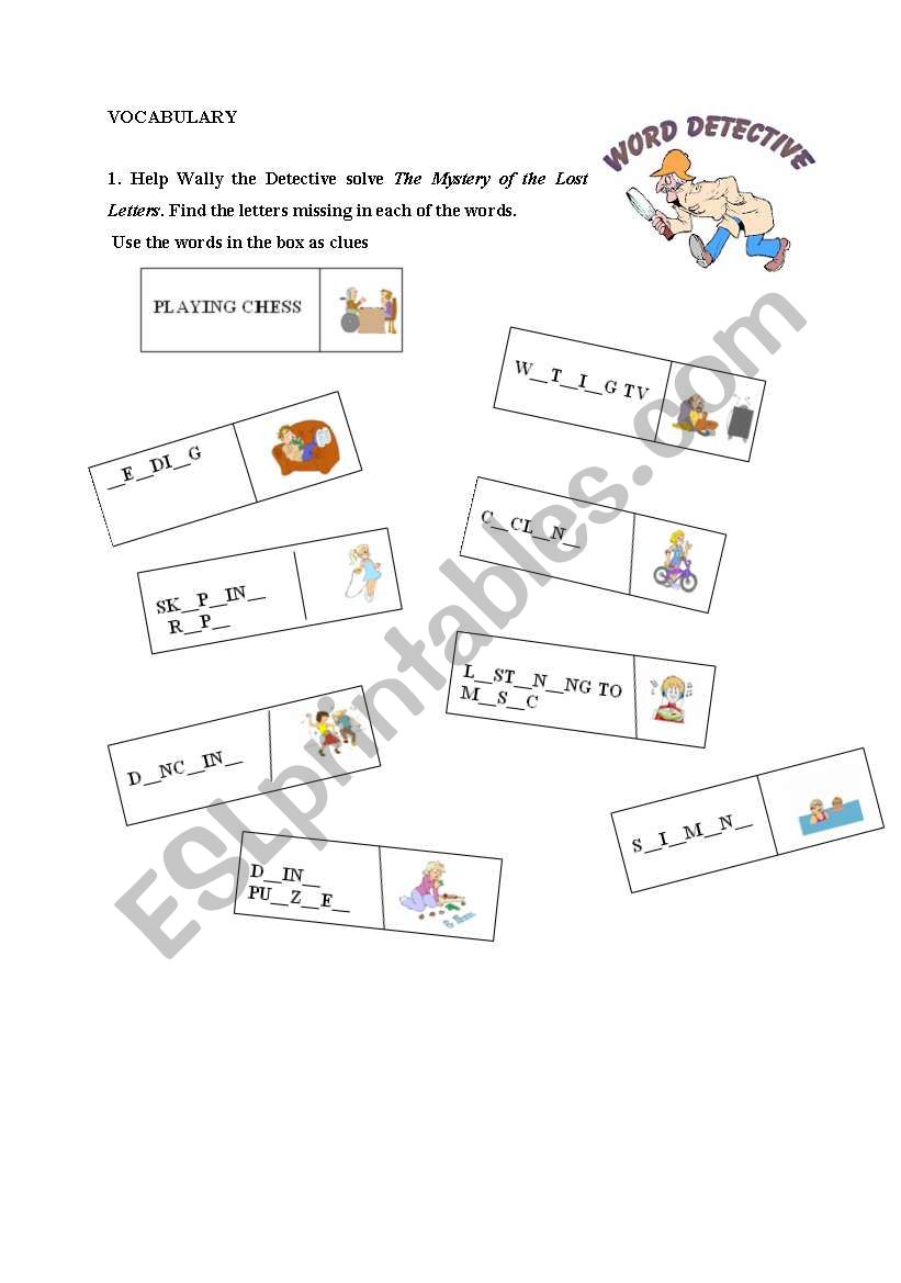 Hobbies worksheet