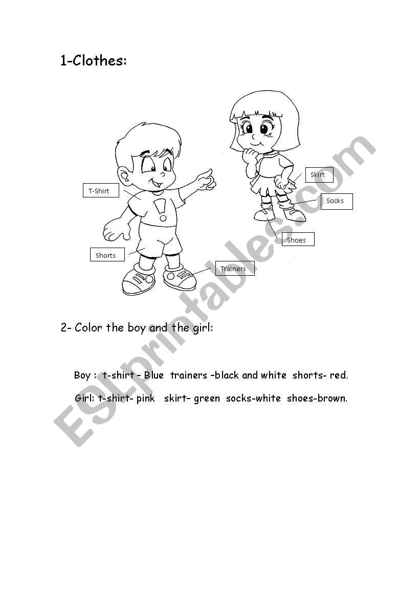 Clothes worksheet