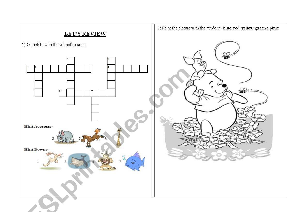 Animals / Colours worksheet