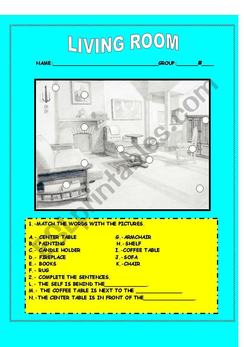 LIVING ROOM worksheet