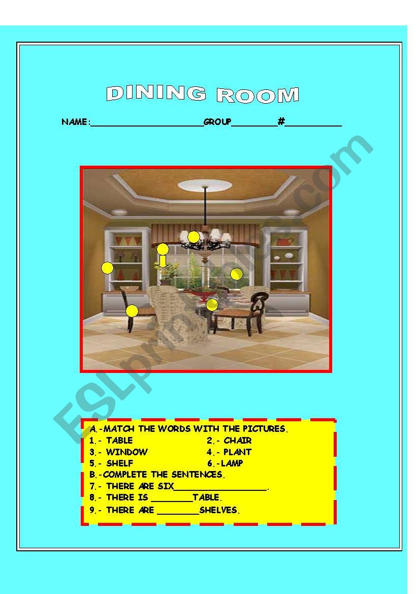 LIVING ROOM worksheet