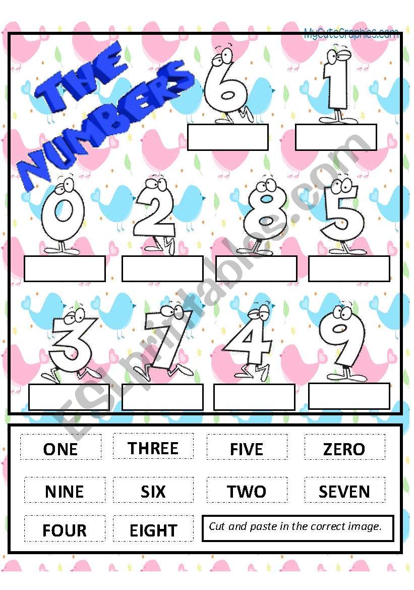 The Numbers (Cut & Paste) worksheet