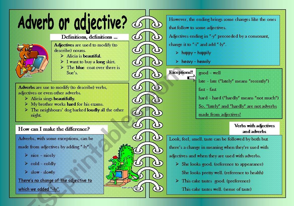 Adverb And Adjective Worksheet