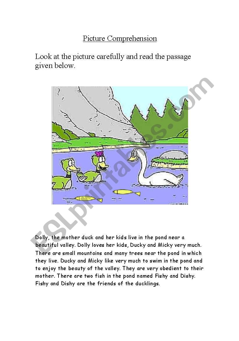 Picture comprehension worksheet