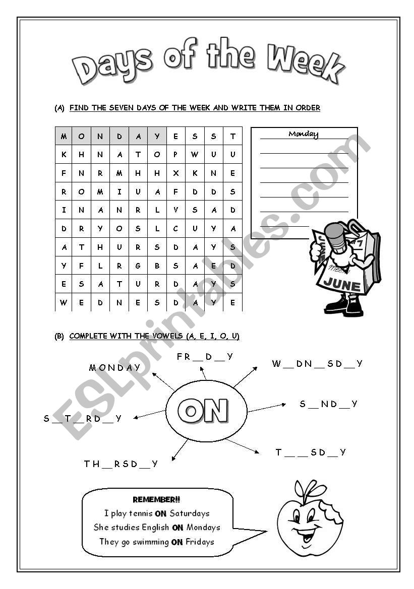 Days of the Week worksheet