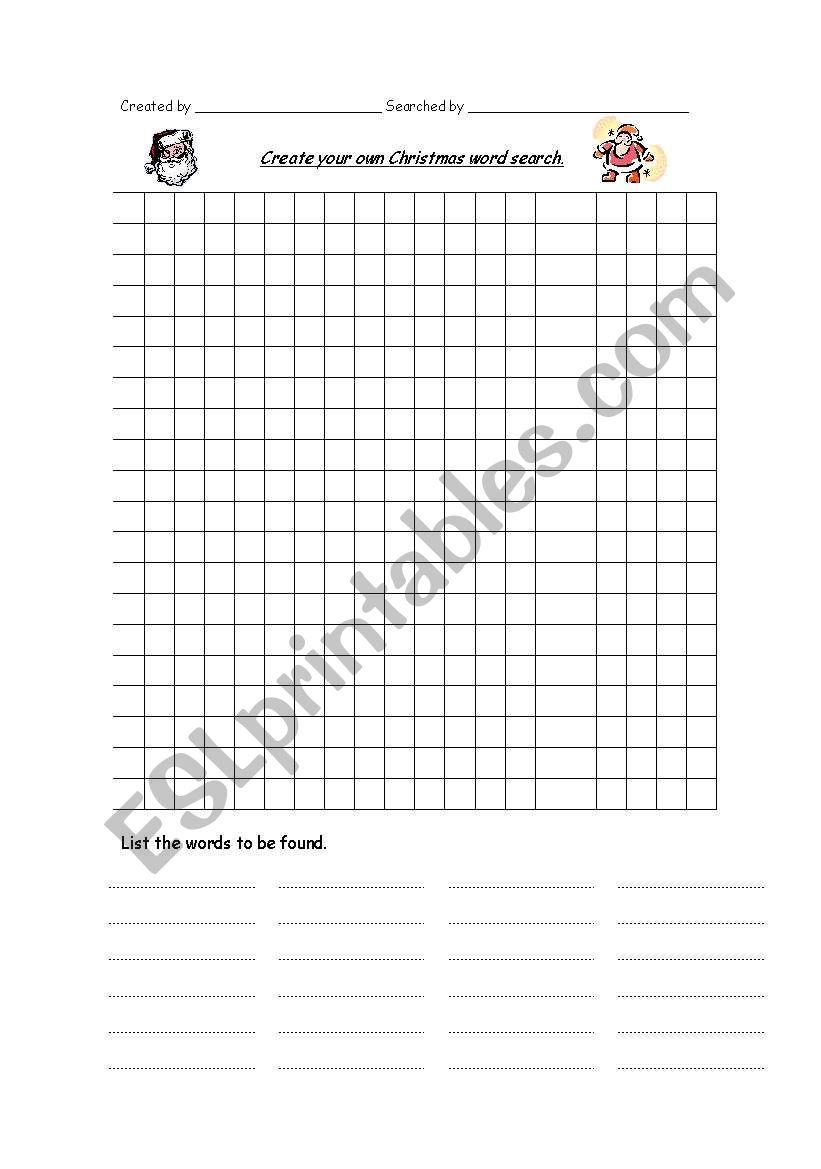 Christams Word Search worksheet