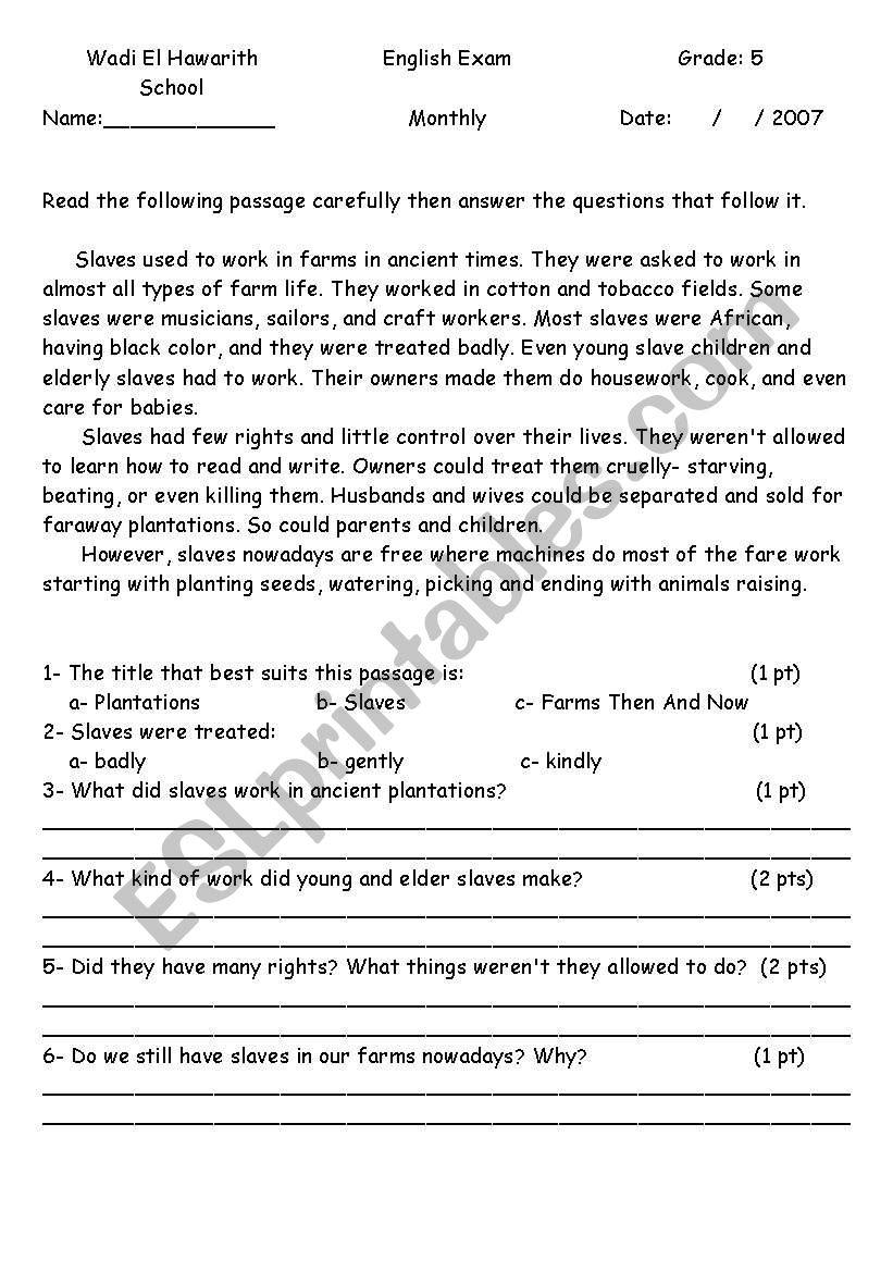 water pollution worksheet