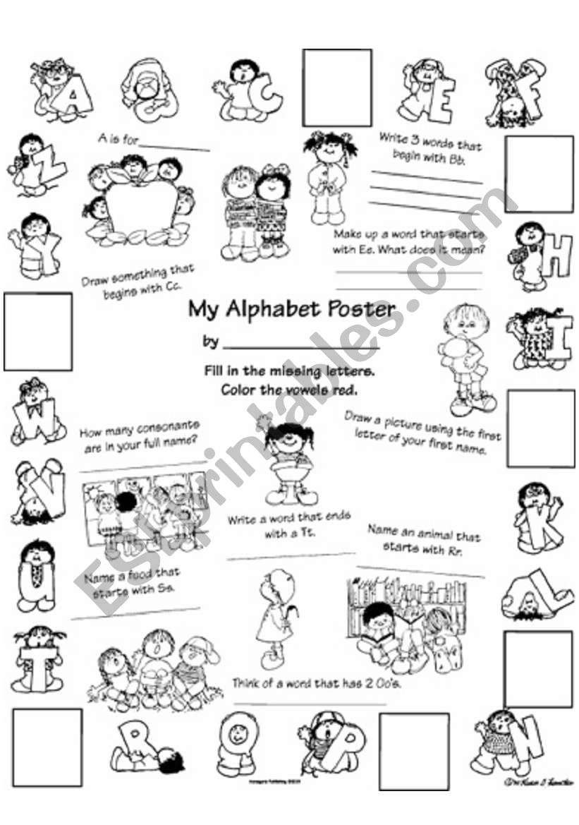 Alphabet Classroom Poster worksheet