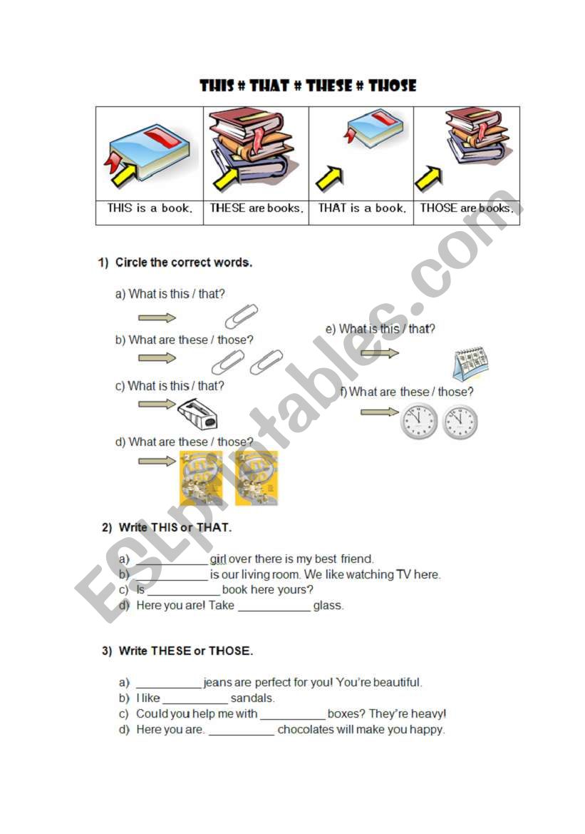 Demonstrative Pronouns worksheet