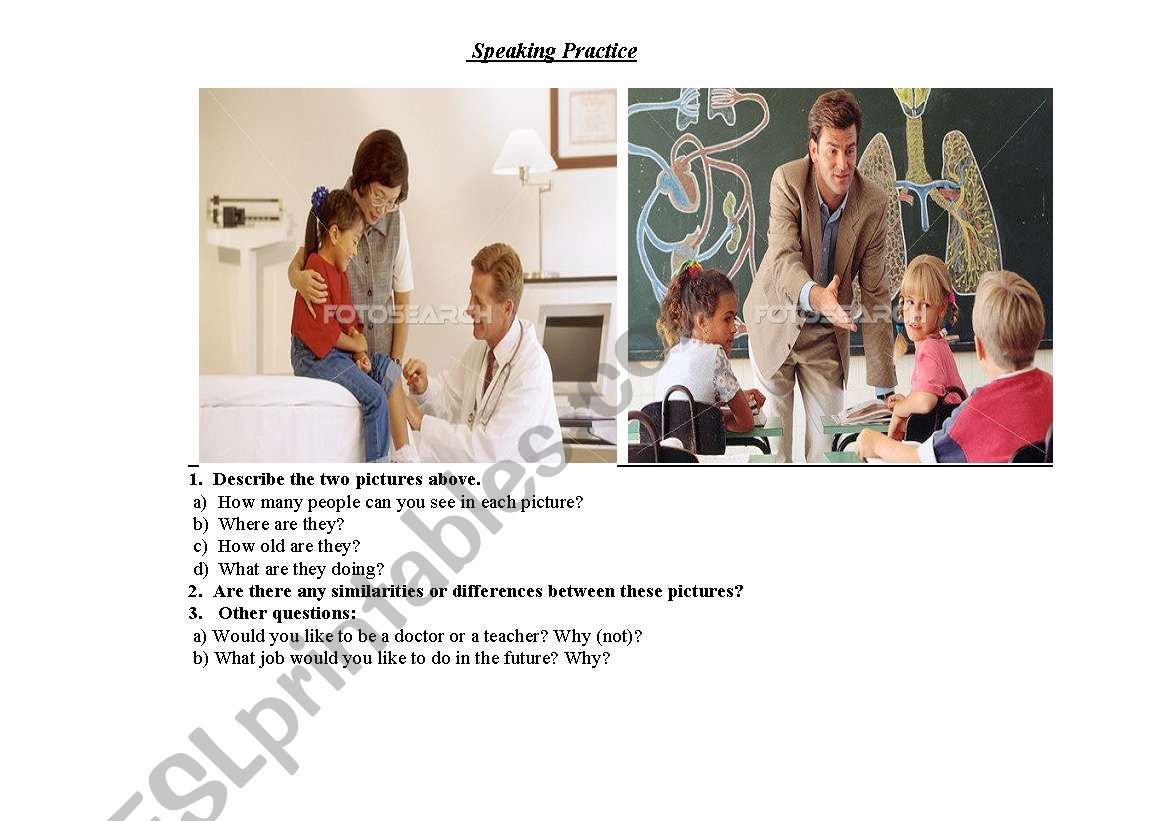 Speaking Practice   - Describing a picture