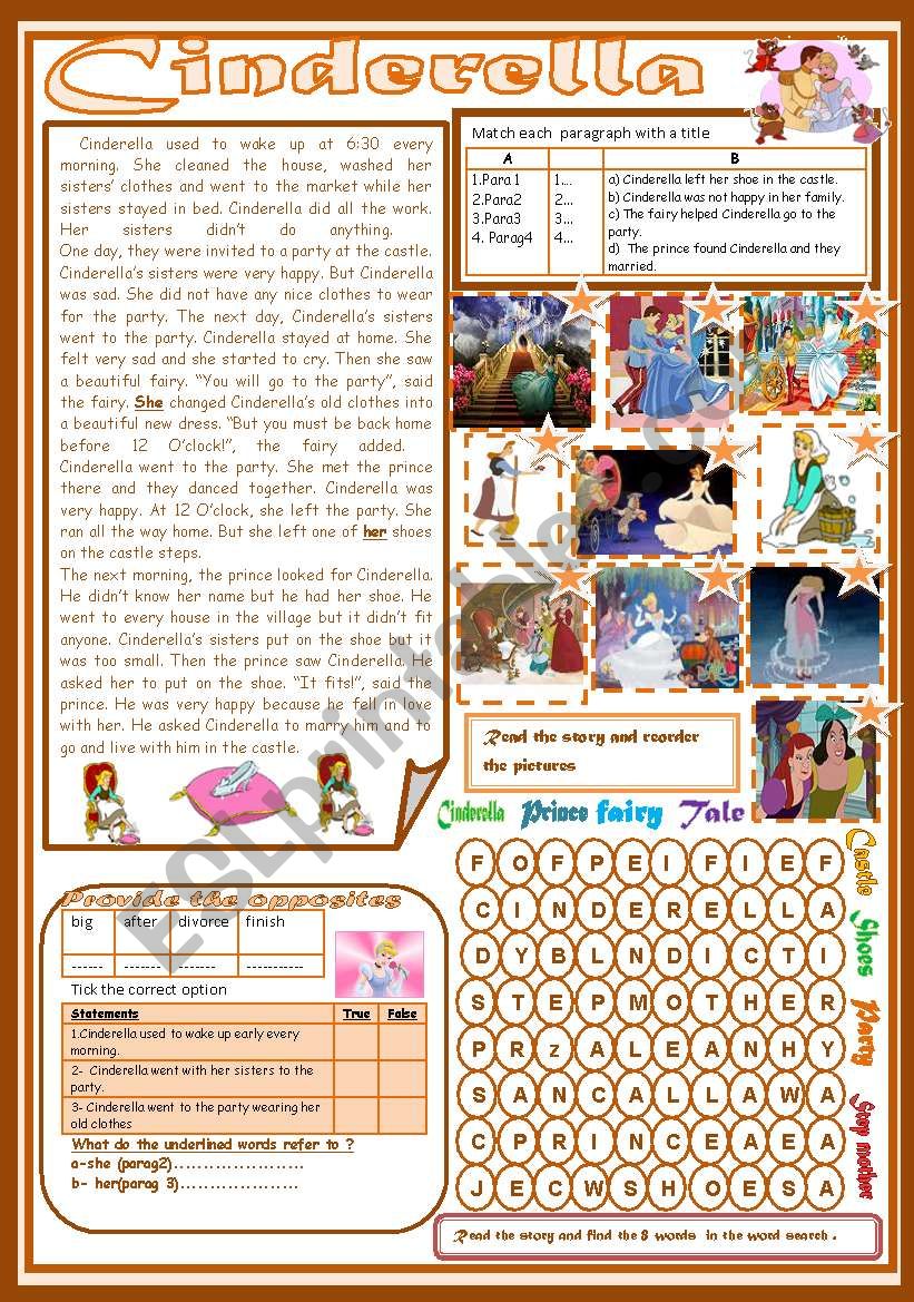 Cinderella(Totally Editable) worksheet