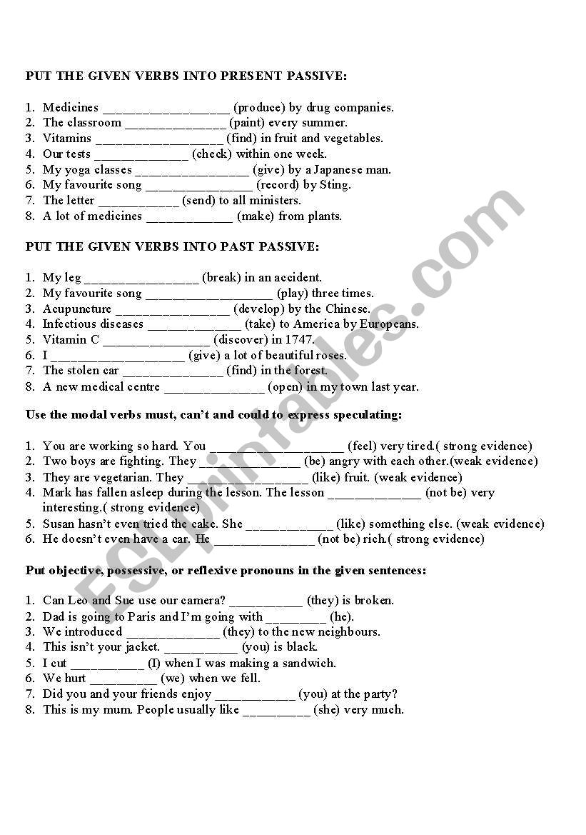 grammar worksheet