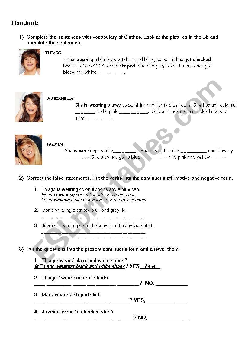 Casi angeles worksheet