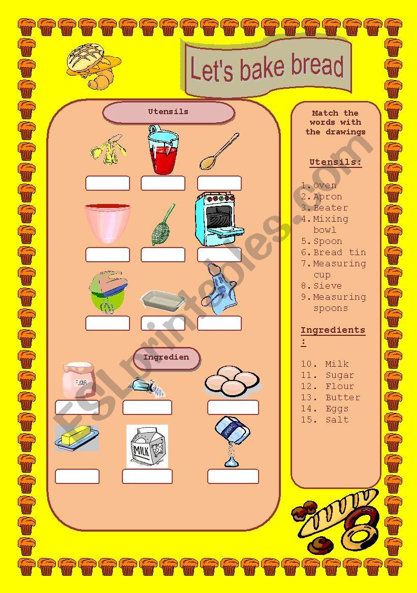 letÂ´s bake bread worksheet