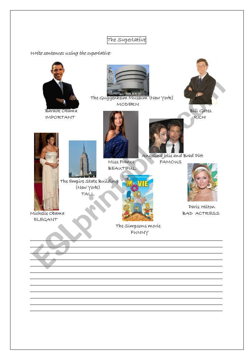 The superlative worksheet