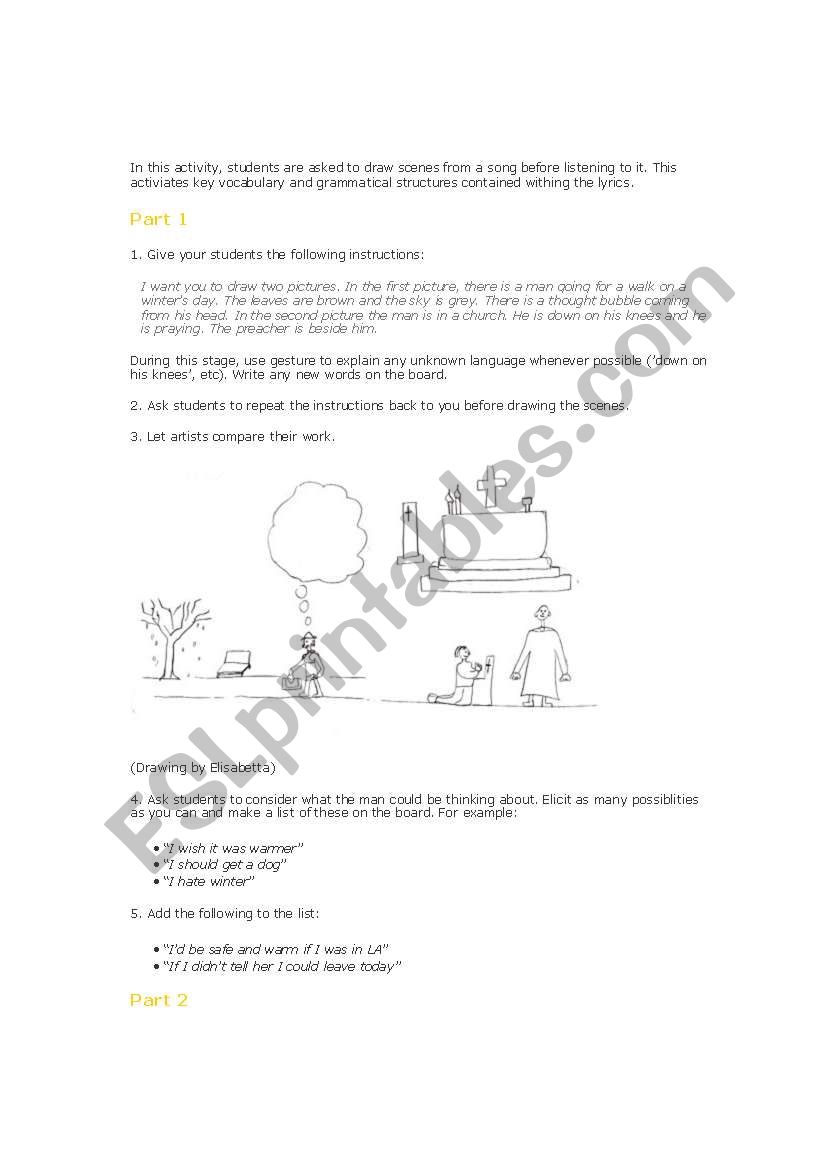 pictures dictation worksheet