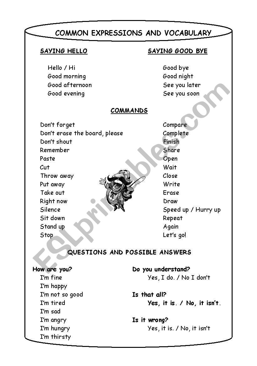 Common Expressions and Vocabulary