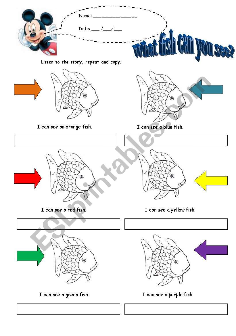 What fish can you see? worksheet