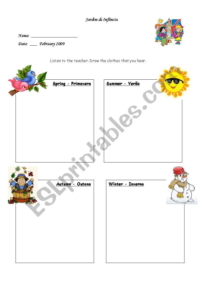 clothes and seasons worksheet