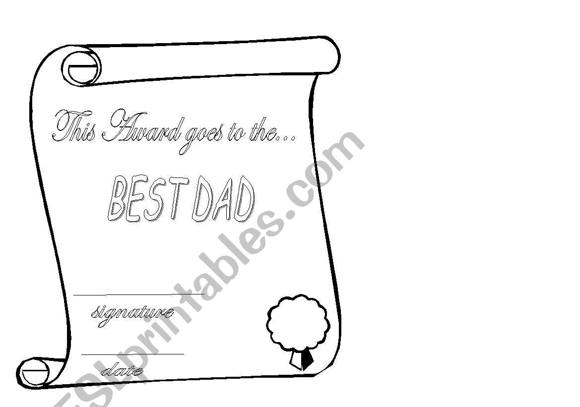 Fathers Day worksheet