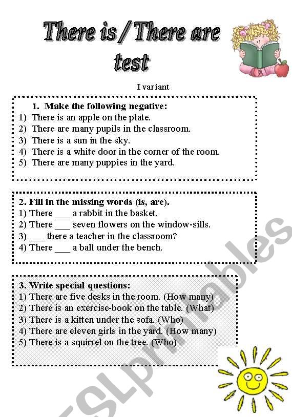 there is /there are worksheet