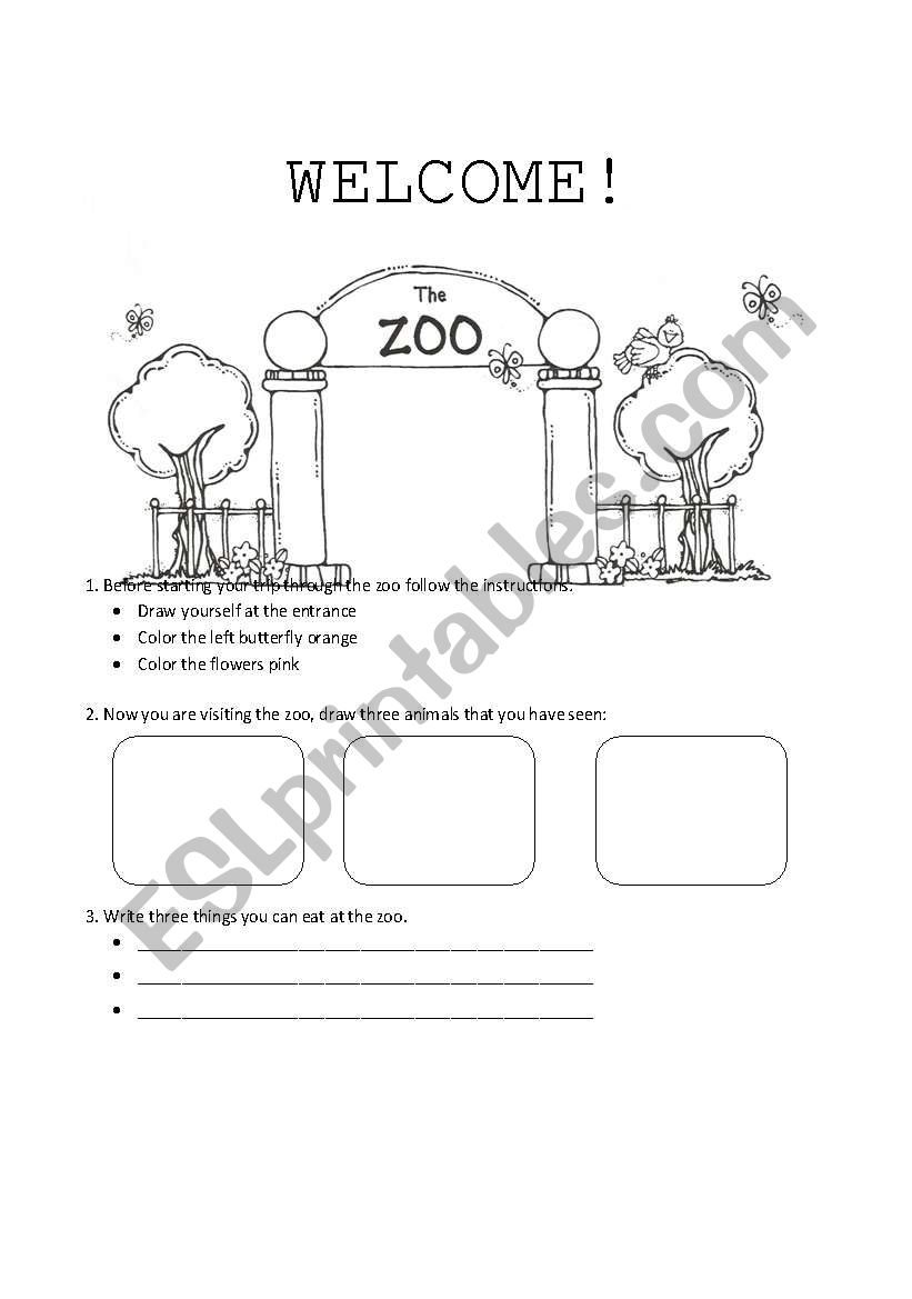 THE ZOO worksheet