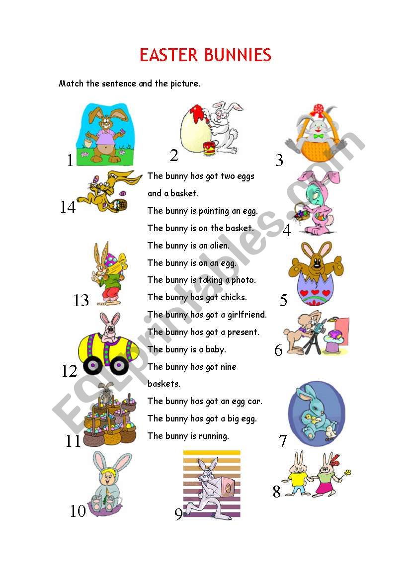 EASTER BUNNIES worksheet